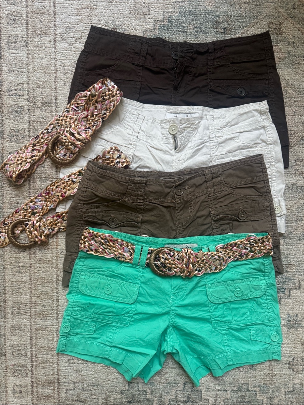 American Rag LOT sz 3 cargo Utility Shorts - Green, khaki, Brown, Dark Brown - Picture 2 of 7